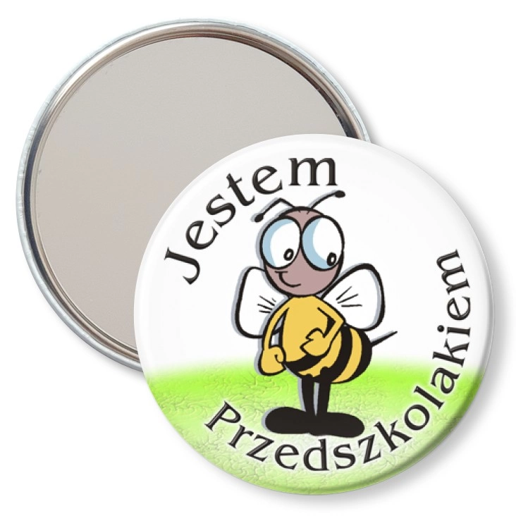 przypinka lusterko Jestem Przedszkolakiem pszczółka