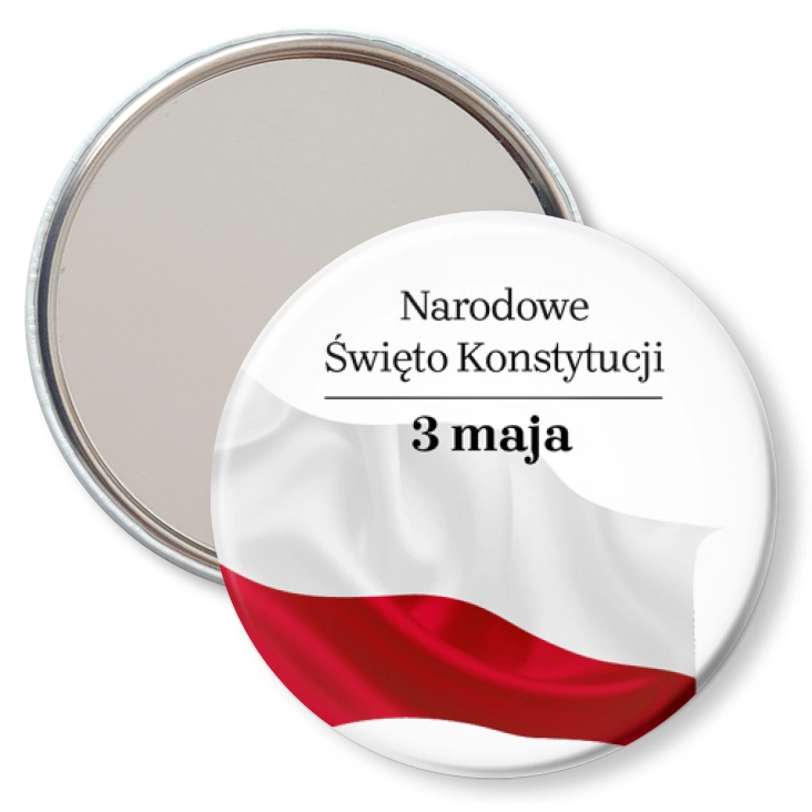 przypinka lusterko Narodowe Święto Konstytucji 3 maja powiewająca flaga