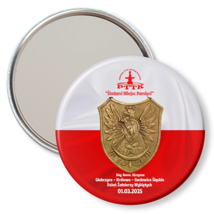 przypinka lusterko PTTK Nysa Śladami Miejsc Pamięci