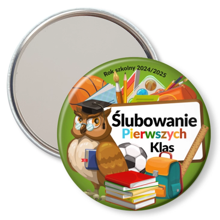 przypinka lusterko Ślubowanie pierwszych klas Mądra Sowa