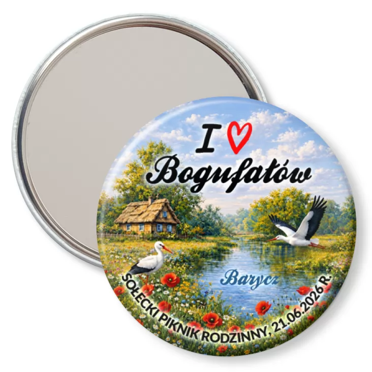 przypinka lusterko Sołecki Piknik Rodzinny 2026 Bogufałów