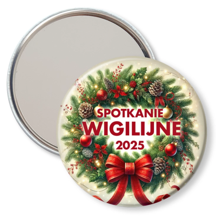 przypinka lusterko Spotkanie wigilijne wieniec