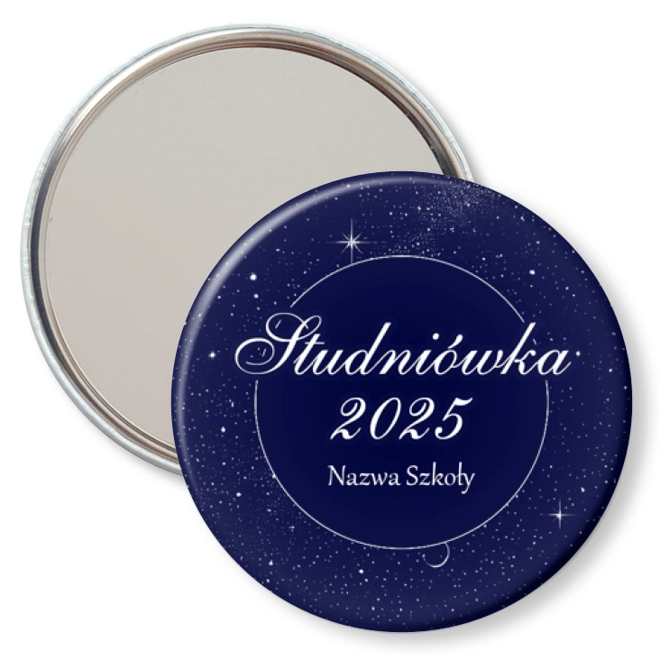 przypinka lusterko Studniówka gwieździste niebo