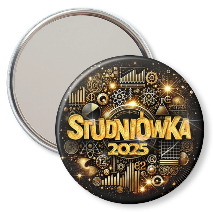 przypinka lusterko Studniówka profil matematyczno-fizyczny