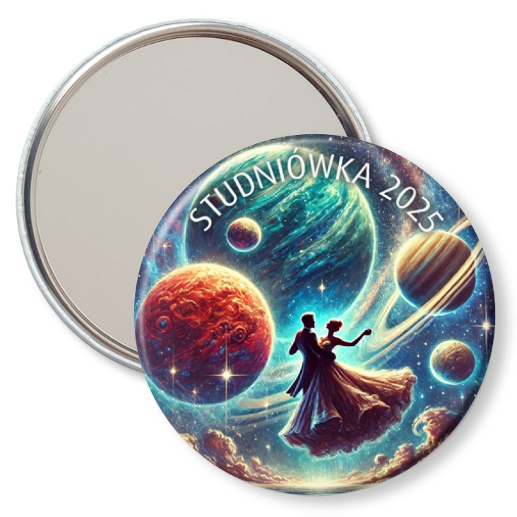 przypinka lusterko Studniówka wśród planet