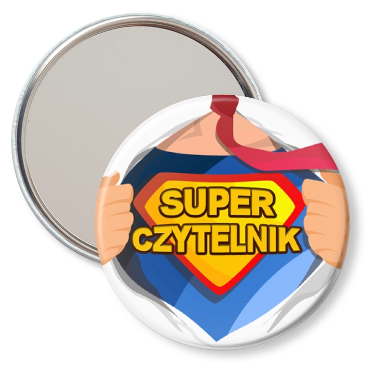 przypinka lusterko Super czytelnik