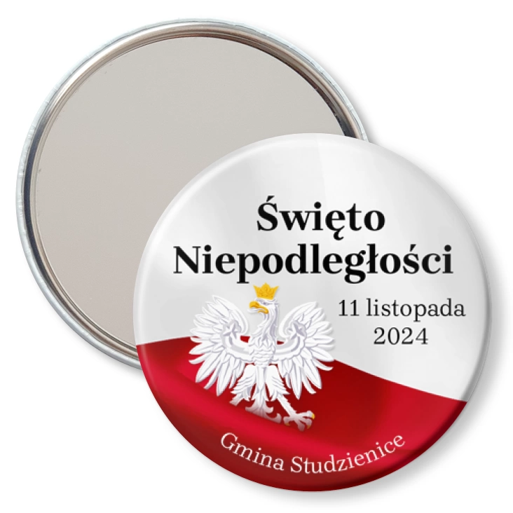 przypinka lusterko Święto Niepodległości Gmina Studzienice