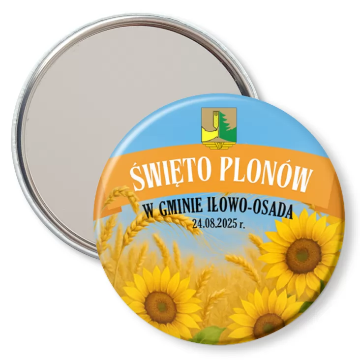 przypinka lusterko Święto Plonów w gminie Iłowo-Osada