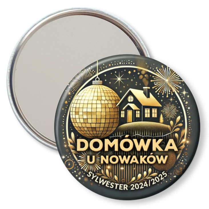 przypinka lusterko Sylwester domówka