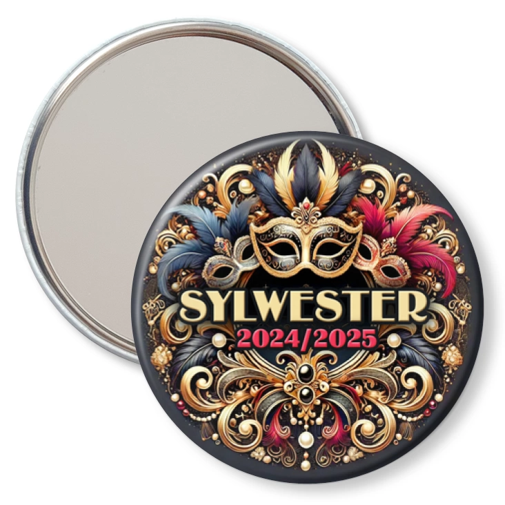 przypinka lusterko Sylwester w stylu balu weneckiego