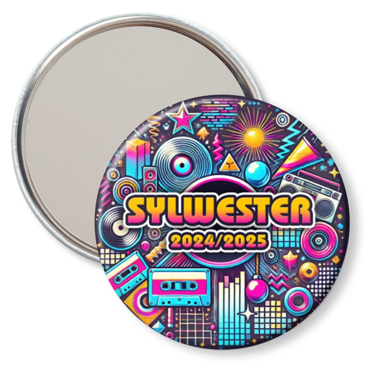 przypinka lusterko Sylwester w stylu disco