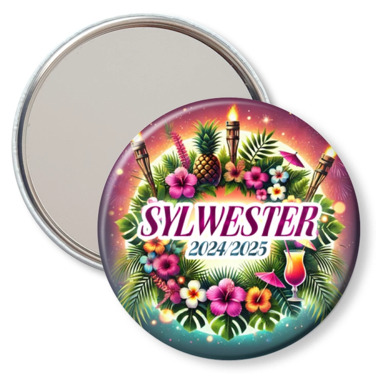 przypinka lusterko Sylwester w stylu hawajskim
