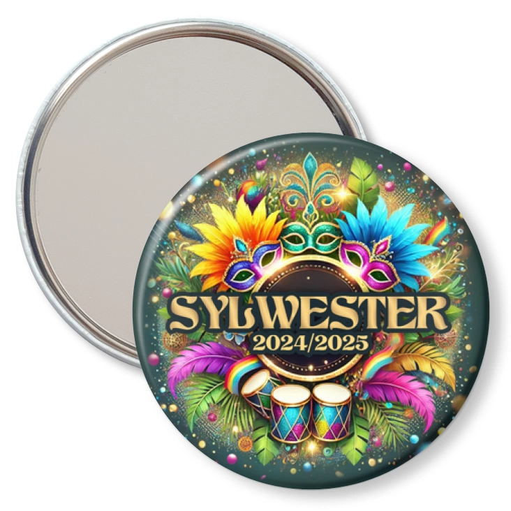 przypinka lusterko Sylwester w stylu karnawału Rio