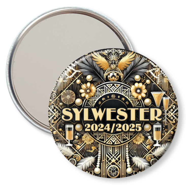 przypinka lusterko Sylwester w stylu lat 20