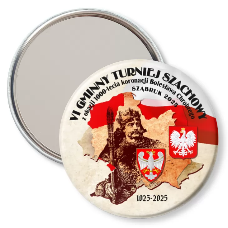przypinka lusterko Turniej Szachowy z okazji Millenium Koronacji Sząbruk 2025