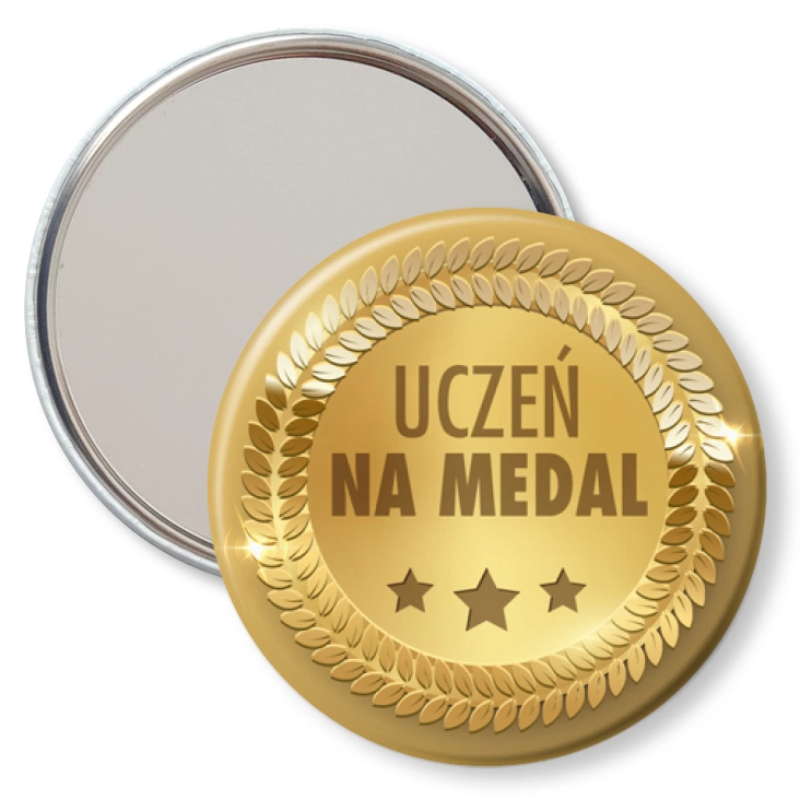 przypinka lusterko Uczeń na medal złoty medal