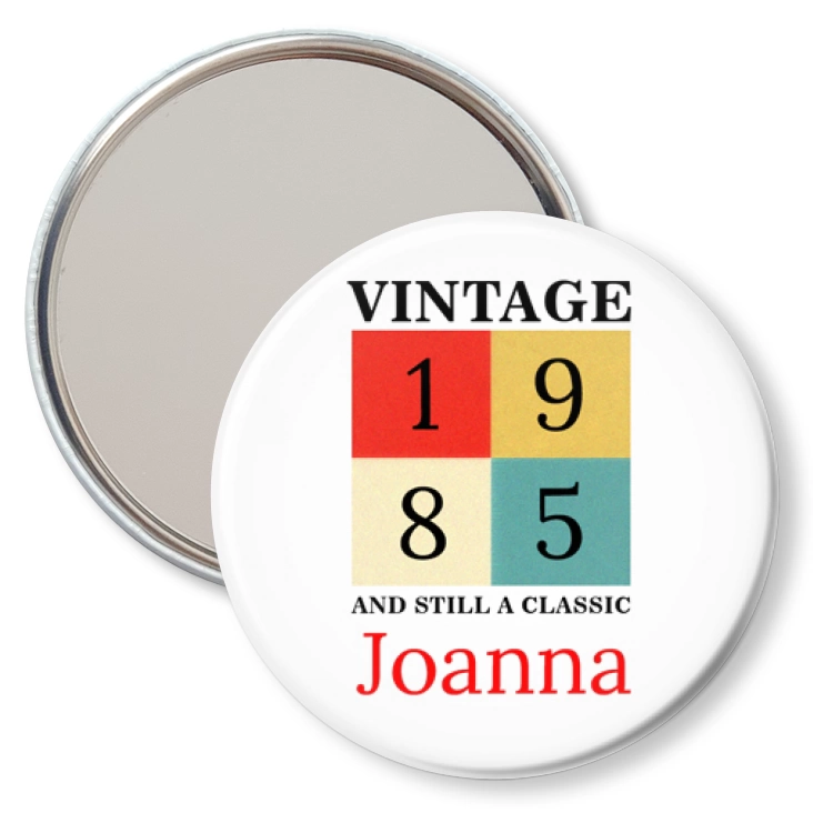 przypinka lusterko Vintage 1984 wpisz imię
