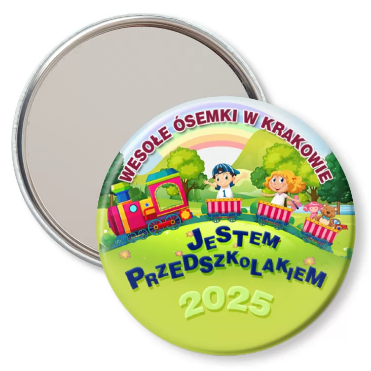 przypinka lusterko Wesołe Ósemki w Krakowie