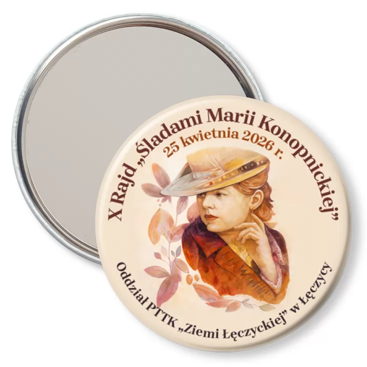 przypinka lusterko X Rajd Śladami Marii Konopnickiej