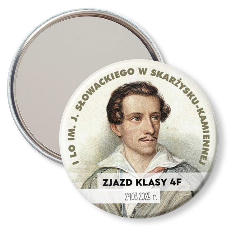 przypinka lusterko Zjazd klasy 4f I LO im. J. Słowackiego w Skarżysku-Kamiennej