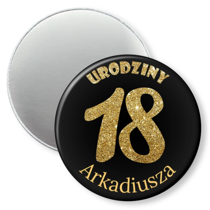 przypinka magnes 18 urodziny z imieniem