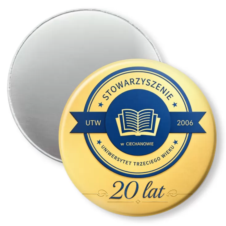 przypinka magnes 20 lat UTW Ciechanów