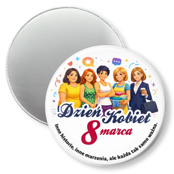 przypinka magnes 8 marca Dzień Kobiet. Siła kobiet