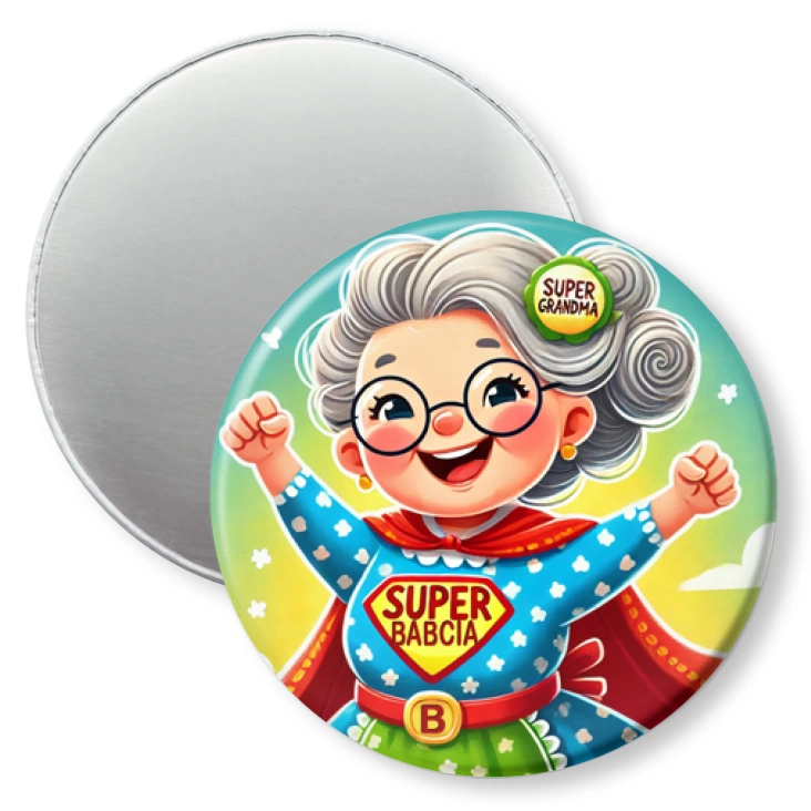 przypinka magnes Babcia superbohaterka