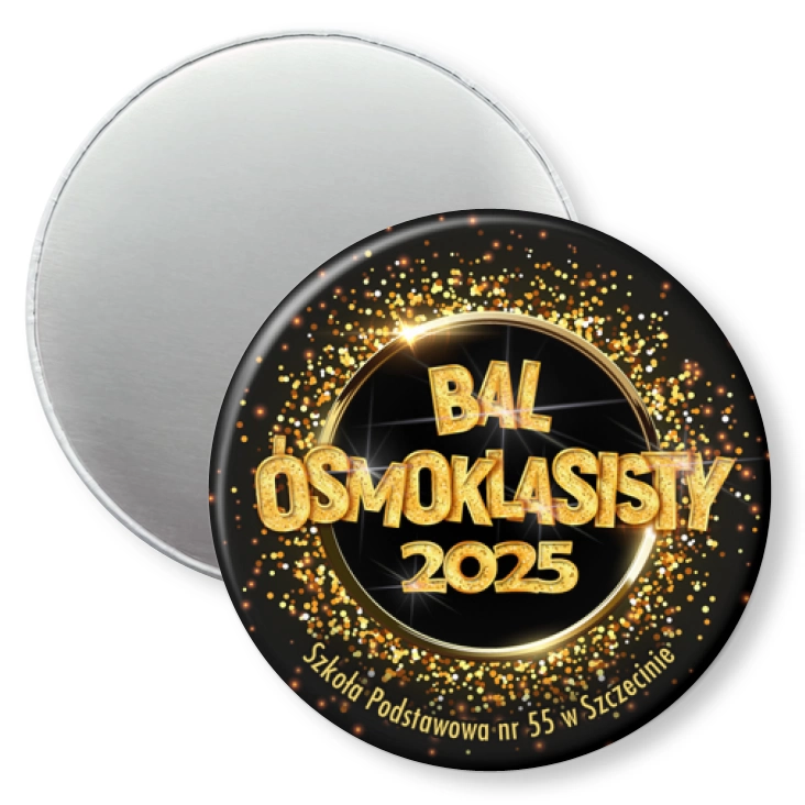 przypinka magnes Bal Ósmoklasisty 2025 SP 55 Szczecin