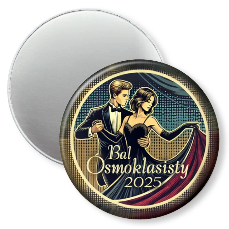 przypinka magnes Bal ósmoklasisty w stylu pop art
