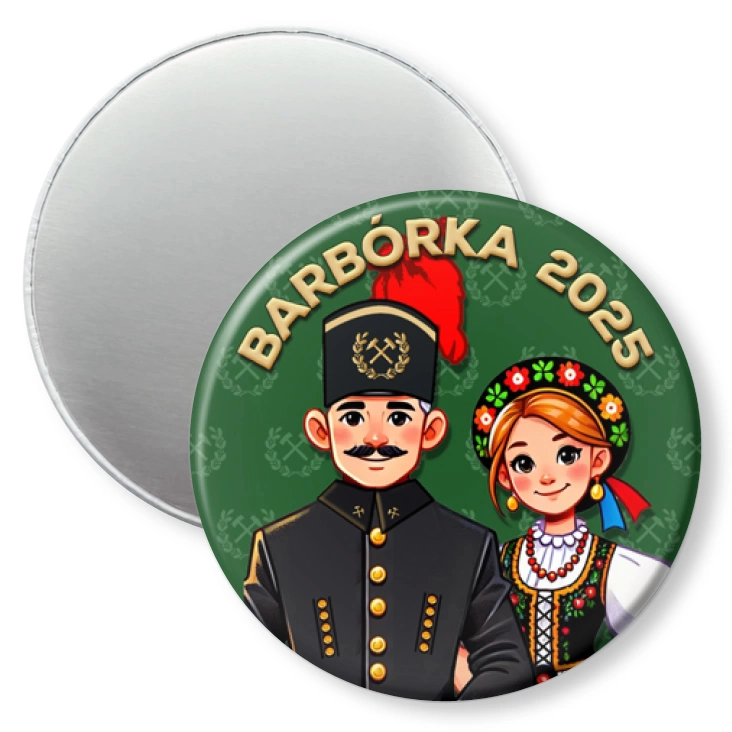przypinka magnes Barbórka górnik w mundurze górniczym