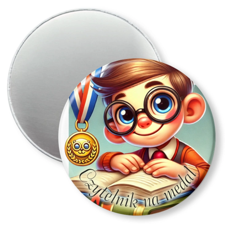 przypinka magnes Czytelnik na medal