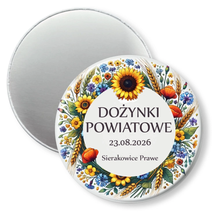 przypinka magnes Dożynki Powiatowe Sierakowice Prawe 2026