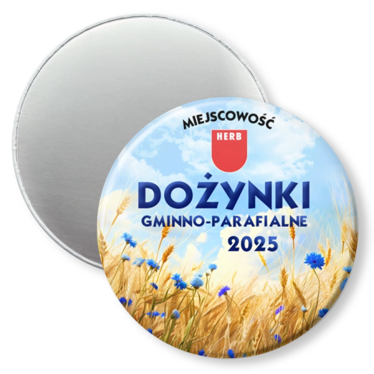 przypinka magnes Dożynki zboże i chabry