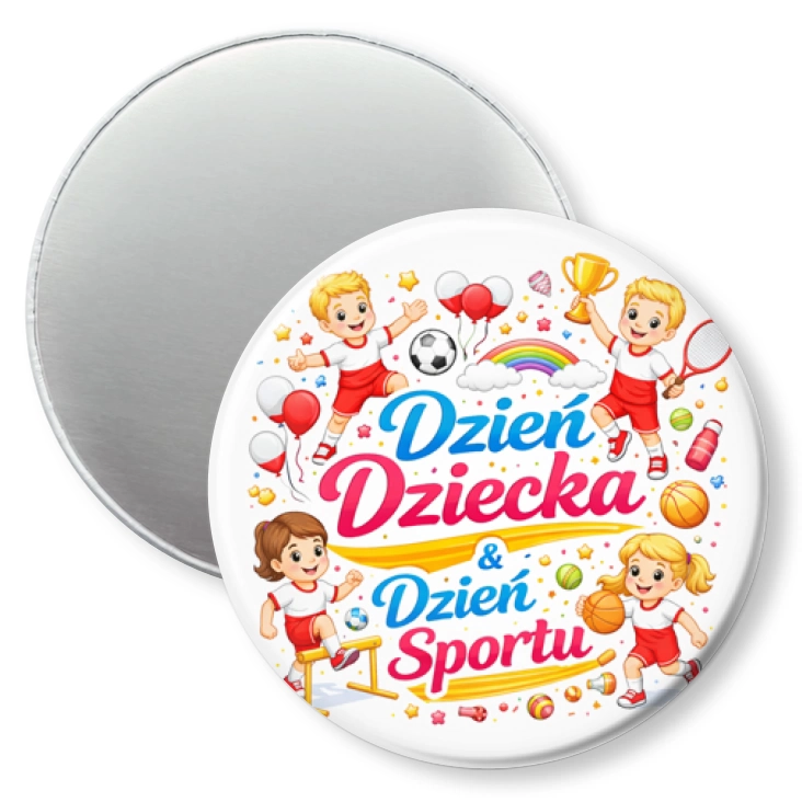 przypinka magnes Dzień Dziecka i Dzień Sportu