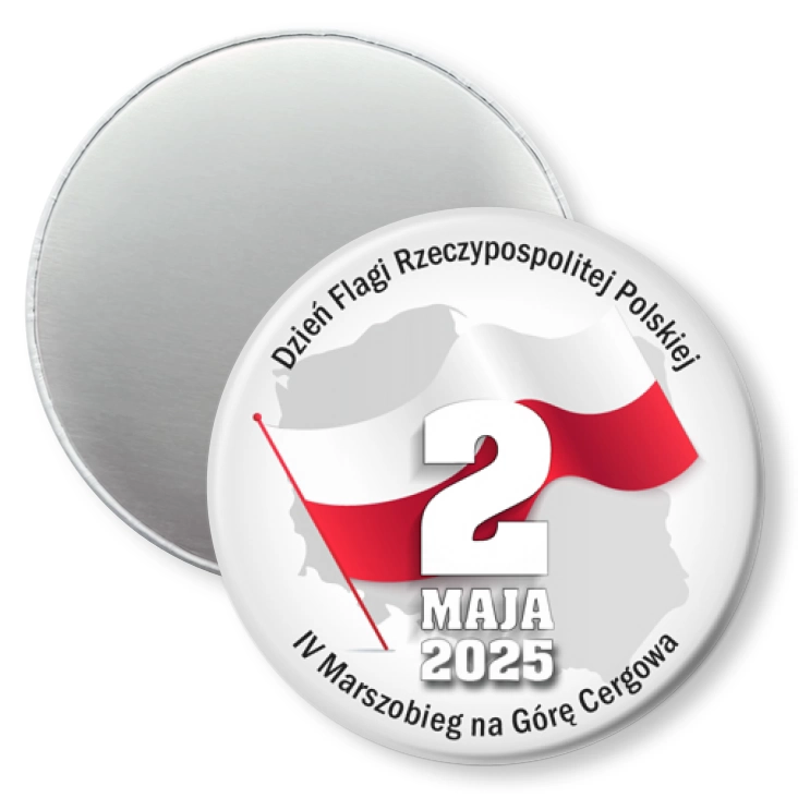przypinka magnes Dzień Flagi Marszobieg Cergowa