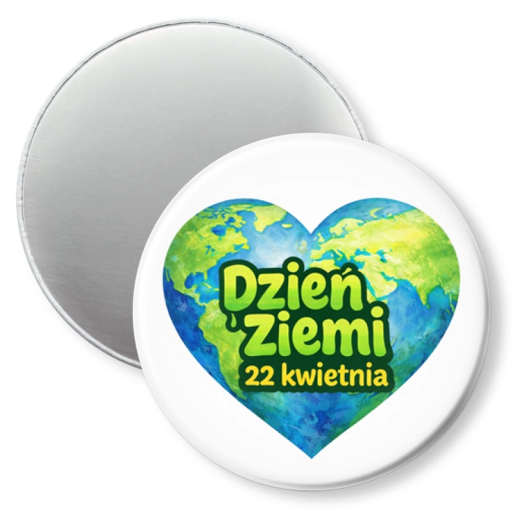 przypinka magnes Dzień Ziemi - globa jak serce