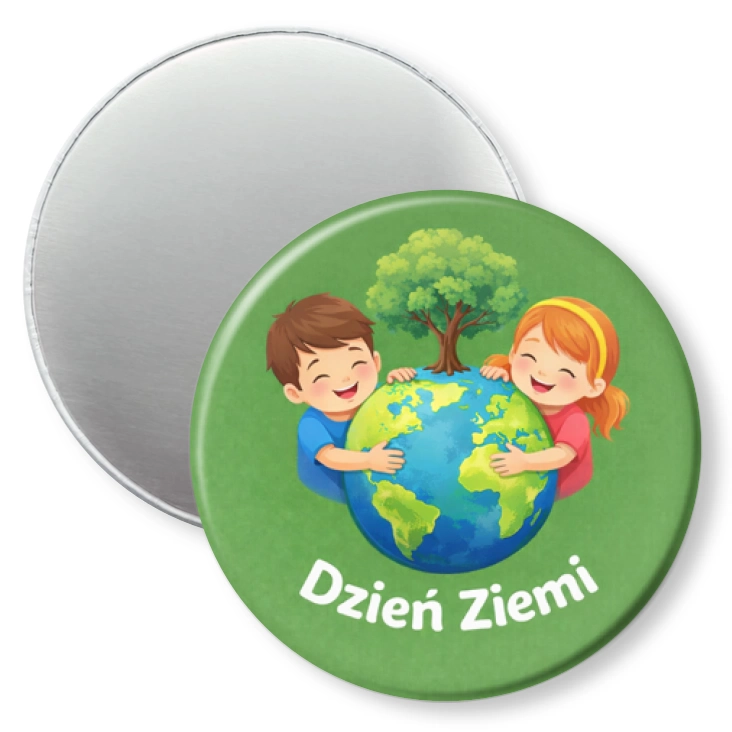 przypinka magnes Dzień ziemi - przytulanie globu