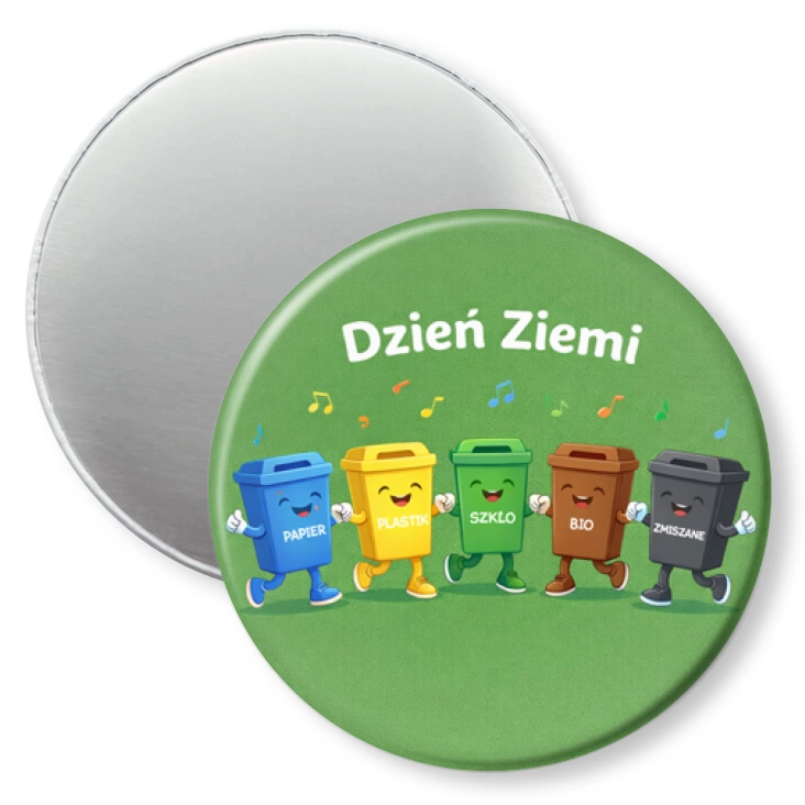 przypinka magnes Dzień Ziemi - segregacja odpadów