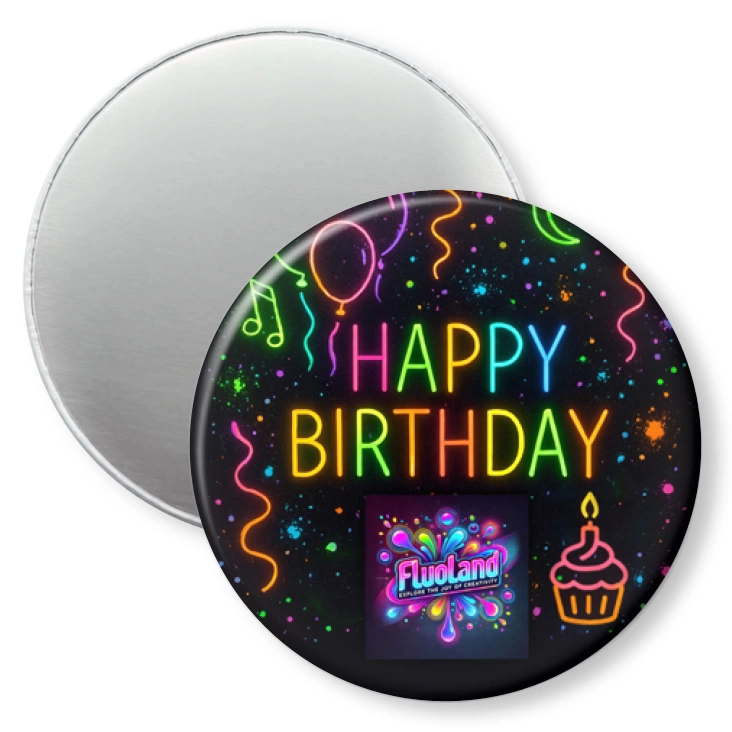 przypinka magnes Fluoland Happy Birthday