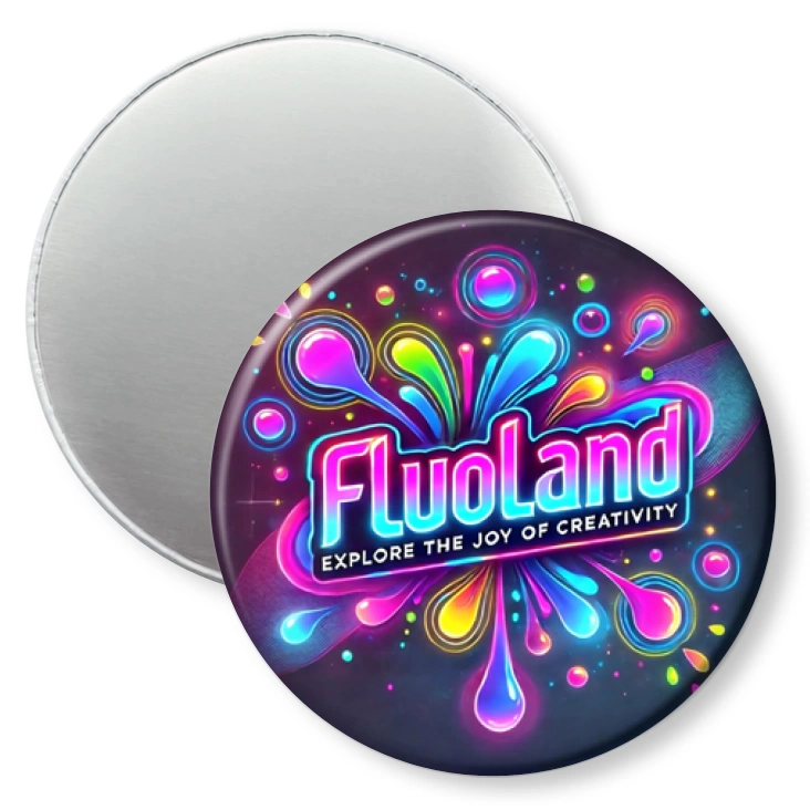 przypinka magnes Fluoland logo