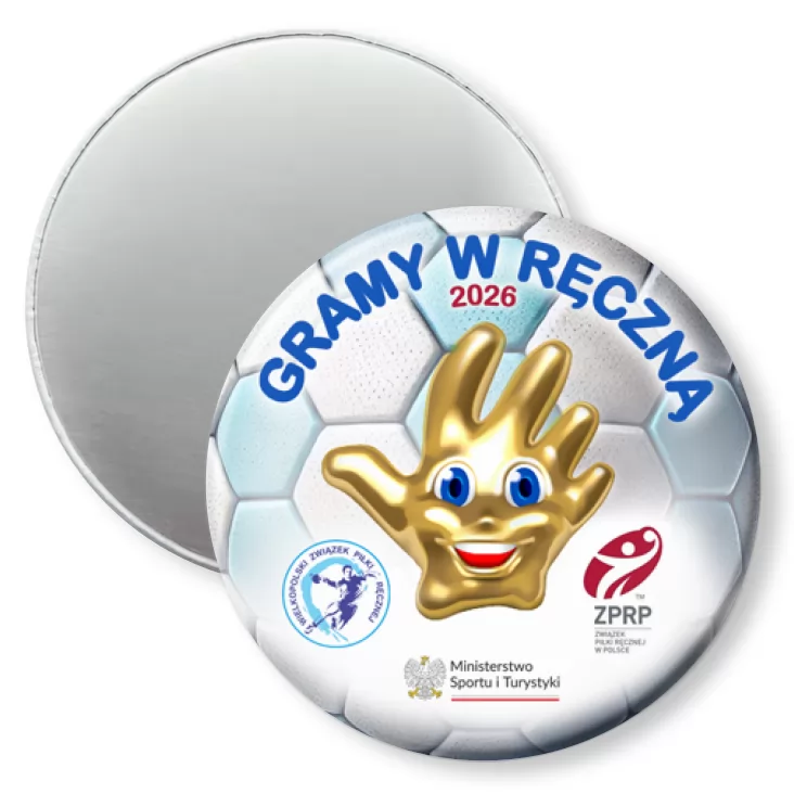 przypinka magnes Gramy w ręczną 2026