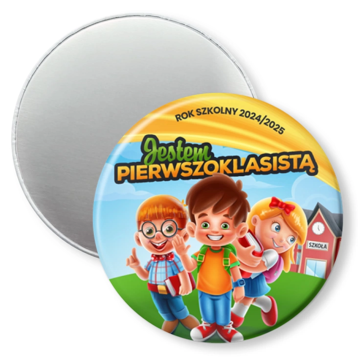 przypinka magnes Jestem pierwszoklasistą z trójką dzieci