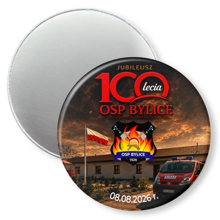 przypinka magnes Jubileusz 100-lecia OSP Bylice