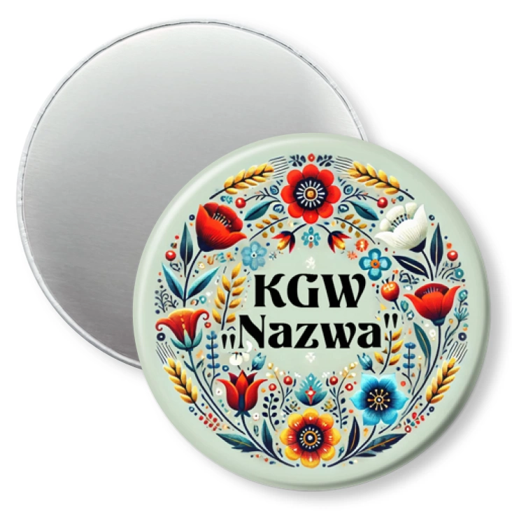 przypinka magnes Koło Gospodyń Wiejskich w stylu kociewskim