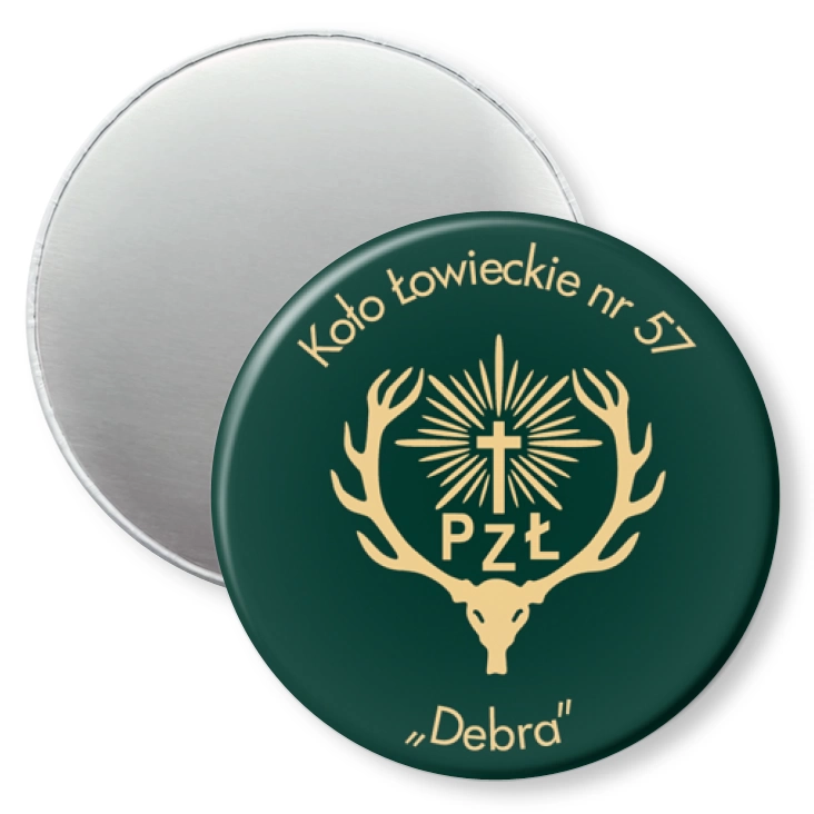 przypinka magnes Koło Łowieckie nr 57 Debra