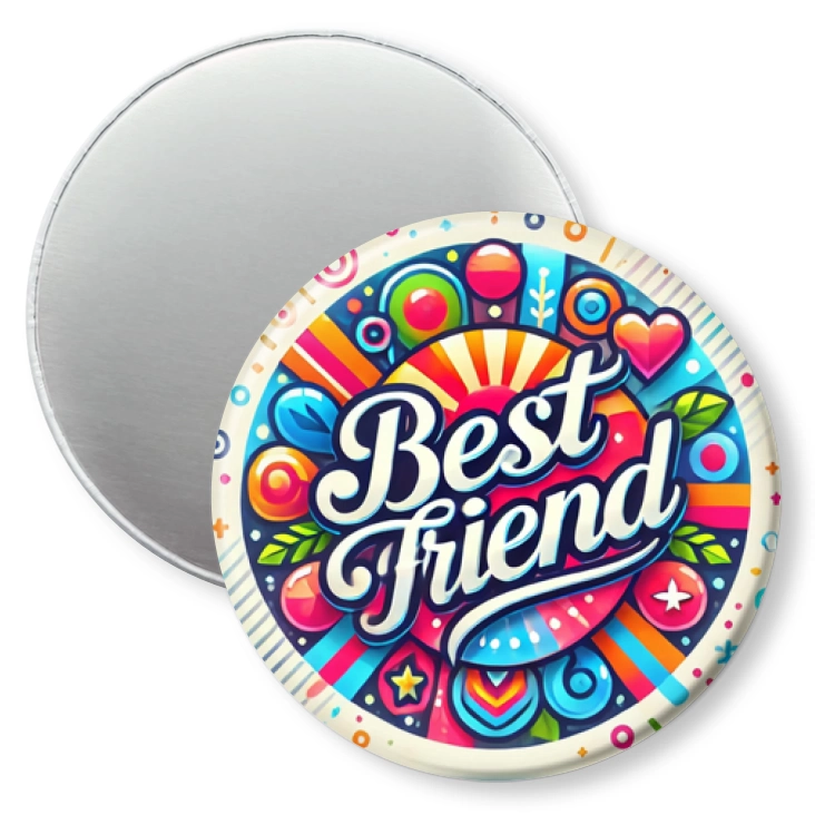 przypinka magnes Kolorowy napis Best Friend