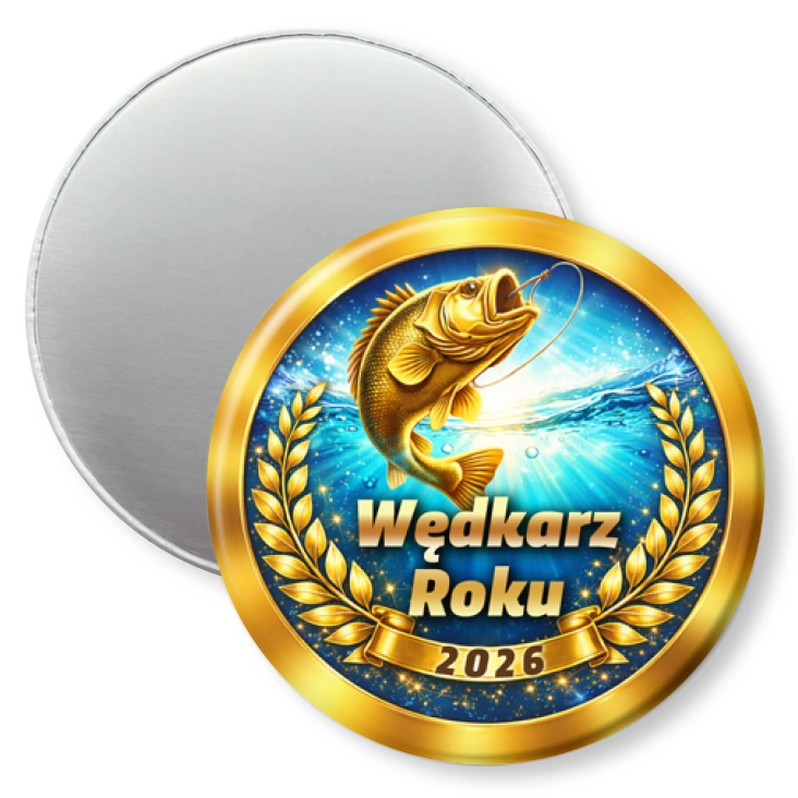 przypinka magnes Laur Wędkarz Roku