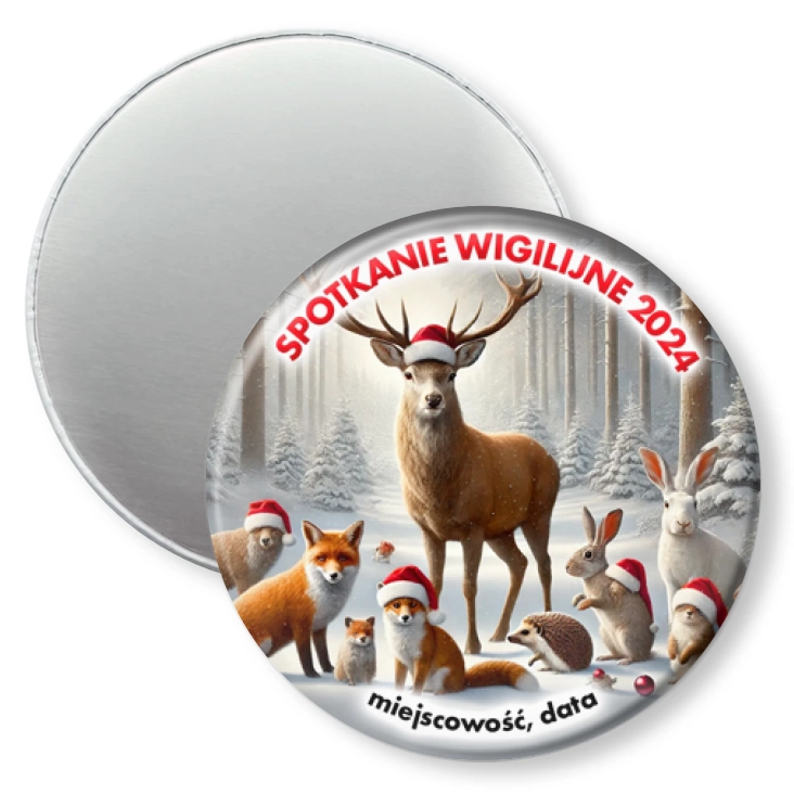 przypinka magnes Leśne spotkanie wigilijne