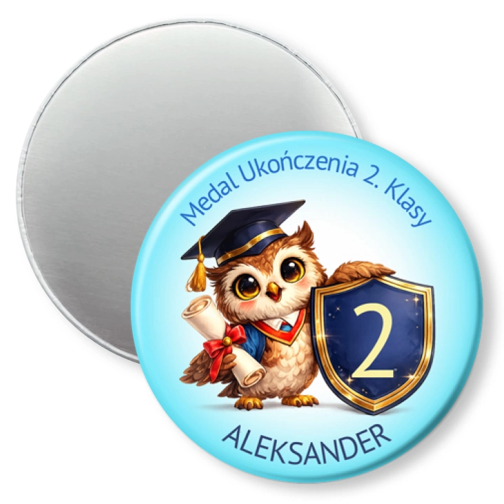 przypinka magnes Medal ukończenia 2. klasy